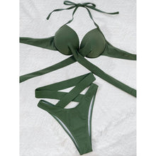 将图片加载到图库查看器,Criss Cross Wrap Push Up Bikini Swimsuit