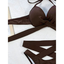 将图片加载到图库查看器,Criss Cross Wrap Push Up Bikini Swimsuit