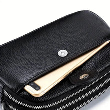 Load image into Gallery viewer, Crossbody Bags for Women Small Genuine Leather Shoulder Purse Cross Body Bag with Triple Top Zipper Adjustable Strap