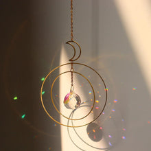 Load image into Gallery viewer, Crystal Ball Star Moon Sun Ring Rainbow Catcher Crystal Pendant Hanging Crystal Sun catcher Ornament Prism Stone Beads Ornament Home Window Wind-chimes Car Decoration