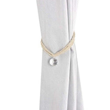 将图片加载到图库查看器,Crystal Bead Curtain Tieback Bling Diamond Bandage Rope Accessories Curtains Holder Buckle Tie Home Decorative Tieback Flower Curtain Clips Buckle with Stretchy Wire Rope For Home Office Decoration