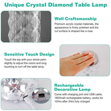 Load image into Gallery viewer, Crystal Diamond Rose Table Lamp