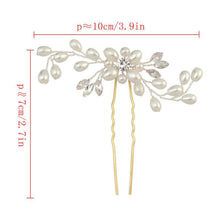 Load image into Gallery viewer, Crystal Pearl Bridal Tiaras Hairbands Hairpins Bridesmaid Diamante Hair Vine Accessories Wedding Jewelry 35cm Headwear Gorgeous Hair Accessories For Women