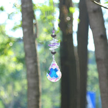 Load image into Gallery viewer, Crystal Wind Star Moon Pendant Handmade Sun Catcher Light Catcher Newly Designed Prism Crystal Colorful Light Prism Chandelier Glass Crystal Pendant Pearl Yarn Gift Handmade Garden Window Wedding Curtain Chandelier
