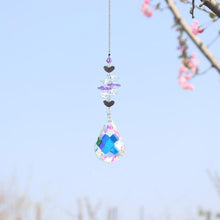 Load image into Gallery viewer, Crystal Wind Star Moon Pendant Handmade Sun Catcher Light Catcher Newly Designed Prism Crystal Colorful Light Prism Chandelier Glass Crystal Pendant Pearl Yarn Gift Handmade Garden Window Wedding Curtain Chandelier