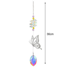 Load image into Gallery viewer, Crystal Wind Star Moon Pendant Handmade Sun Catcher Light Catcher Newly Designed Prism Crystal Colorful Light Prism Chandelier Glass Crystal Pendant Pearl Yarn Gift Handmade Garden Window Wedding Curtain Chandelier