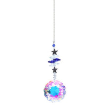 Load image into Gallery viewer, Crystal Wind Star Moon Pendant Handmade Sun Catcher Light Catcher Newly Designed Prism Crystal Colorful Light Prism Chandelier Glass Crystal Pendant Pearl Yarn Gift Handmade Garden Window Wedding Curtain Chandelier