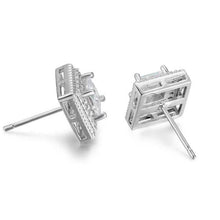 将图片加载到图库查看器,Cubic Zirconia Princess Cable Halo Stud Earrings