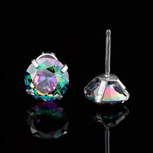 Load image into Gallery viewer, Cubic Zirconia Screw Back Stainless Steel Stud Earrings