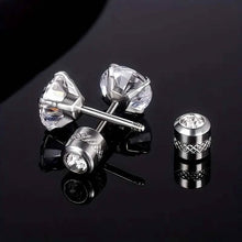 Load image into Gallery viewer, Cubic Zirconia Screw Back Stainless Steel Stud Earrings