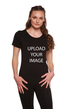 Load image into Gallery viewer, Custom Printed Women's Bamboo/Cotton Short Sleeve Scoop Neck Graphic T-Shirt