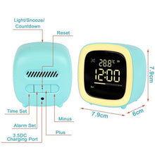 将图片加载到图库查看器,Cut Digital Alarm Clock Cartoon Night Light Desk Alarm Clock Cute Toddler Alarm Clock Dimming Sleep Training Clock with Night Light Kids Wake Up Clock USB Rechargeable Easy Setting Kids Clocks for Bedrooms Rechargeable Battery Christmas gift for Kids