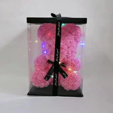 Load image into Gallery viewer, Cute artificial rose flower teddy bears gift box for home decor - Christmas Valentine's Day wedding day presents