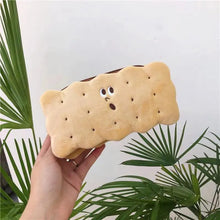 将图片加载到图库查看器,Cute Biscuit Shape Plush Pencil Bag Unique Soft School Classic Cookies Stylish Large Capacity Pouch Pencil Pouch For Teen Boys Girls School Students Pencil Bag Organizer