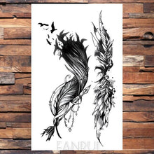 Load image into Gallery viewer, Cute Black Birds Temporary Waterproof Stickers Tattoo Flower Body Elegant Bird Butterfly Style For Womens
