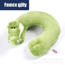 Load image into Gallery viewer, Cute Cartoon Animal U-shaped Memory Travel Pillow Neck Support Headrest Office Car Airplane Sleep Soft Travel Neck Pillow Animal for Neck & Head Support Cute Wild Life Stuffed Pillow Accessory for Naps Novelty Stuffed Animal For Adults And Children
