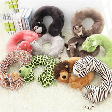 Load image into Gallery viewer, Cute Cartoon Animal U-shaped Memory Travel Pillow Neck Support Headrest Office Car Airplane Sleep Soft Travel Neck Pillow Animal for Neck & Head Support Cute Wild Life Stuffed Pillow Accessory for Naps Novelty Stuffed Animal For Adults And Children