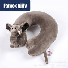 Load image into Gallery viewer, Cute Cartoon Animal U-shaped Memory Travel Pillow Neck Support Headrest Office Car Airplane Sleep Soft Travel Neck Pillow Animal for Neck & Head Support Cute Wild Life Stuffed Pillow Accessory for Naps Novelty Stuffed Animal For Adults And Children