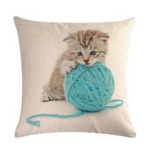 Load image into Gallery viewer, Cute Cat Sofa Decorative Cotton Linen Cushion Cover Pillow Cases Square Pillow Covers Cat Cotton Linen Decorative Cushion Covers For Home Throw Pillow Home Decor Pillowcover 45x45CM