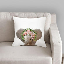 Load image into Gallery viewer, Cute Decorative Pillow Case Cover Grey Rabbit Isolated On A White Background Bunny Tail Back Soft Linen Pillow Case For Decorative Bedroom Case Cushion Covers Home Throw Pillows Flower Pillow Case Rabbit Sofa Animal Cushion Cover 45X45CM