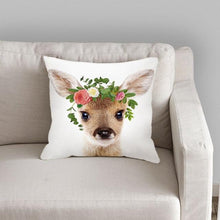 Load image into Gallery viewer, Cute Decorative Pillow Case Cover Grey Rabbit Isolated On A White Background Bunny Tail Back Soft Linen Pillow Case For Decorative Bedroom Case Cushion Covers Home Throw Pillows Flower Pillow Case Rabbit Sofa Animal Cushion Cover 45X45CM