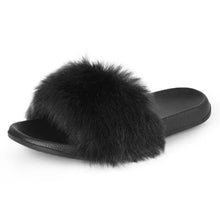 Load image into Gallery viewer, Cute Fluffy Ladies Indoor Warm Slippers Furry Luxury Flip Flops Women's Fashion Flat Soft Flip Flops