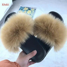 Load image into Gallery viewer, Cute Fluffy Ladies Indoor Warm Slippers Furry Luxury Flip Flops Women's Fashion Flat Soft Flip Flops
