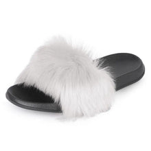 Load image into Gallery viewer, Cute Fluffy Ladies Indoor Warm Slippers Furry Luxury Flip Flops Women's Fashion Flat Soft Flip Flops