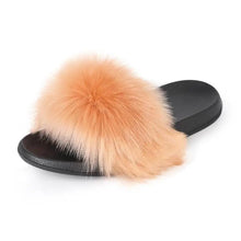 Load image into Gallery viewer, Cute Fluffy Ladies Indoor Warm Slippers Furry Luxury Flip Flops Women's Fashion Flat Soft Flip Flops