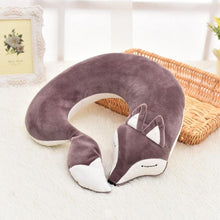 将图片加载到图库查看器,Cute Fox Animal Cotton Plush U Shape Neck Pillow Travel Car Home Pillow Nap Animal Pillow Health Care with Eye Mask Cute Fox U Shaped Neck Pillow for Car Airplane Traveling ,Animal Plush Stuffed Travel Pillow Travel Pillows Cartoon Planes Fox Animal