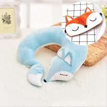 将图片加载到图库查看器,Cute Fox Animal Cotton Plush U Shape Neck Pillow Travel Car Home Pillow Nap Animal Pillow Health Care with Eye Mask Cute Fox U Shaped Neck Pillow for Car Airplane Traveling ,Animal Plush Stuffed Travel Pillow Travel Pillows Cartoon Planes Fox Animal