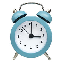 Load image into Gallery viewer, Cute Mini Metal Round Alarm Clock Desk Table Electronic Digital Clock Twin Bell Alarm Clock Metal Frame 3D Dial with Backlight Function Desk Table Clock for Home & Office Bedroom Living Room Alarm Clock Creative Home Decoration