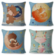 将图片加载到图库查看器,Cute Pillow Cover Cartoon Giraffe Fox Reindeer Animal Nordic Polyester Cotton Cushion Cover For Sofa Home Kids Room Decor Throw Pillow Cases Cartoon Animal Woodland Decorative Cotton Cushion Cover Home Baby Room Decor Standard Pillowcase