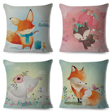 将图片加载到图库查看器,Cute Pillow Cover Cartoon Giraffe Fox Reindeer Animal Nordic Polyester Cotton Cushion Cover For Sofa Home Kids Room Decor Throw Pillow Cases Cartoon Animal Woodland Decorative Cotton Cushion Cover Home Baby Room Decor Standard Pillowcase
