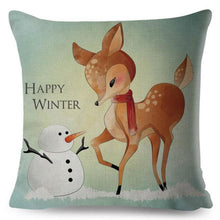 将图片加载到图库查看器,Cute Pillow Cover Cartoon Giraffe Fox Reindeer Animal Nordic Polyester Cotton Cushion Cover For Sofa Home Kids Room Decor Throw Pillow Cases Cartoon Animal Woodland Decorative Cotton Cushion Cover Home Baby Room Decor Standard Pillowcase