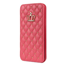 Load image into Gallery viewer, Cute Pink Wallet Flip Leather Phone Case For iPhone 14 13 12 Pro Max 11 Xr Xs X Cute Crown Cover For 7 8 Plus Card Shock Absorption Card Pocket Pocket Full Protection Horizontal Stand Function Leather Phone Case