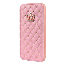 Load image into Gallery viewer, Cute Pink Wallet Flip Leather Phone Case For iPhone 14 13 12 Pro Max 11 Xr Xs X Cute Crown Cover For 7 8 Plus Card Shock Absorption Card Pocket Pocket Full Protection Horizontal Stand Function Leather Phone Case