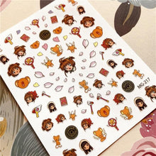 Load image into Gallery viewer, Cute rabbit Cute cat Japanese Justice Girl 3D Back Glue Nail Sticker Nail Decoration Nail Art Nail Ornament Self Adhesive Nail Decals for Nail Art Decoration Including Hearts Stars Letters Bowknot Leaves Flowers Plants Fruits Butterflies for Woman