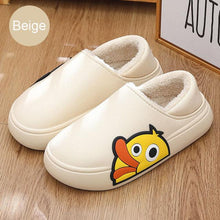 将图片加载到图库查看器,Cute Side Bear Waterproof Cotton Women Shoes Winter Warm Indoor Outdoor Wrapped Heel Slippers EVA Comfort Memory Foam Slippers Waterproof Non Skid Warm Washable Cotton Shoes Loafer Slippers