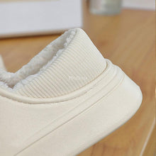 将图片加载到图库查看器,Cute Side Bear Waterproof Cotton Women Shoes Winter Warm Indoor Outdoor Wrapped Heel Slippers EVA Comfort Memory Foam Slippers Waterproof Non Skid Warm Washable Cotton Shoes Loafer Slippers