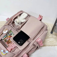 Load image into Gallery viewer, Cute Waterproof Multi-Pocket Women Backpacks with Bear Doll
