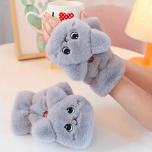 Load image into Gallery viewer, Cute Winter Warm Soft Half Finger Thick One Size Gloves For Women Fashionable Warm Comfortable Stylish Gloves For Girls