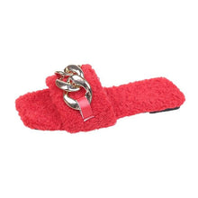 将图片加载到图库查看器,Cute Women Summer Slipper Square Toe Chain Slippers Slip On Flat Slide Sandals Beach Flip Flops Casual Shoe Sandals With Square Open Toe Slip On Comfy Slides Sandals Casual Shoes Summer Low Heeled