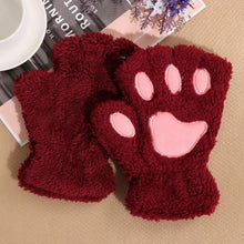 Load image into Gallery viewer, Cute Women Winter 1Pair Warm Fingerless Lovely Gloves Fluffy Colorful Comfortable Gloves For Autumn