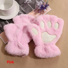 Load image into Gallery viewer, Cute Women Winter 1Pair Warm Fingerless Lovely Gloves Fluffy Colorful Comfortable Gloves For Autumn