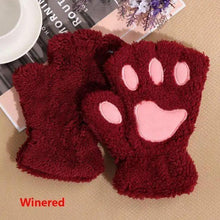 Load image into Gallery viewer, Cute Women Winter 1Pair Warm Fingerless Lovely Gloves Fluffy Colorful Comfortable Gloves For Autumn