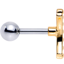 Load image into Gallery viewer, 16G 1/4 Gold Tone Crescent Arc Cartilage Tragus Earring