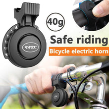Load image into Gallery viewer, Cycling Mountain Road Bike Electronic Horn USB Rechargeable Electric Scooter Bicycle Handlebar Sound Alarm Ring Bell Outdoor Mini Bicycle Horn 130 db Loud Handlebar Cycling Alarm Alert Ring For Mountain Bike