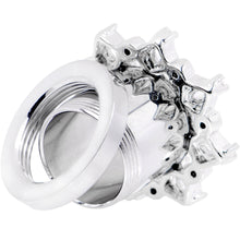 Load image into Gallery viewer, 00G Clear Gem Flower Frame Screw Fit Tunnel Plug Set