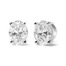 Load image into Gallery viewer, 14K White Gold 3/4 Cttw Oval Shape Lab Grown Diamond Solitaire Stud Earrings (F-G Color, VS1-VS2 Clarity)
